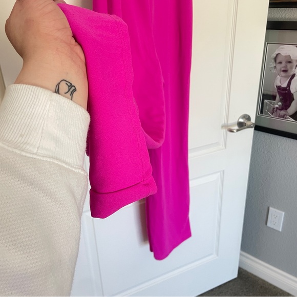 Vibrant Pink 21 SAINTS Ruffle Sleeve Jumpsuit - Picture 8 of 9